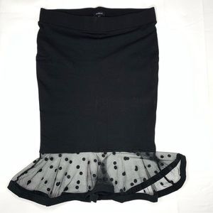 Torrid mini skirt with flare mesh detail at bottom.   Size 1